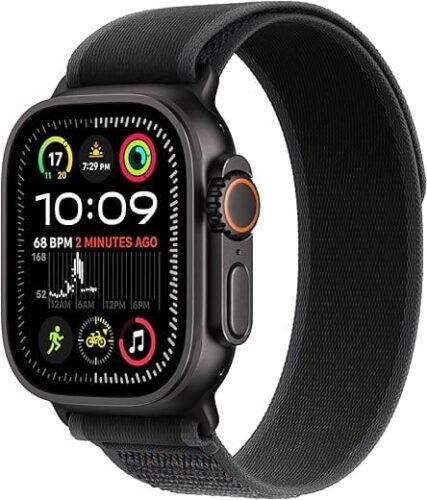 Apple Watch Ultra 2 GPS+Cellular with Trail Loop – S/M 49mm Retina LTPO2 OLED Display Black Titanium Case (Smartwatch)