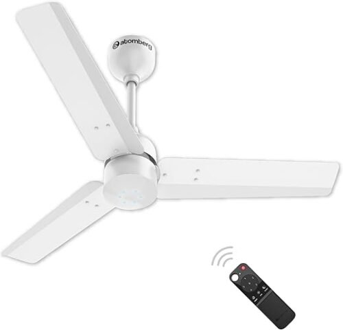 atomberg Renesa 5 Star 900mm 3 Blade BLDC Motor Ceiling Fan with Remote LED Indicator White (Ceiling Fan)