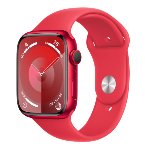 Apple Watch Series 9 GPS with Red Sport Band – S/M 45mm Display Red Aluminium Case (Smartwatch)