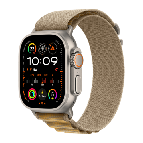 Apple Watch Ultra 2 GPS+Cellular with Alpine Loop – L 49mm Retina LTPO2 OLED Display Natural Titanium Case (Smartwatch)