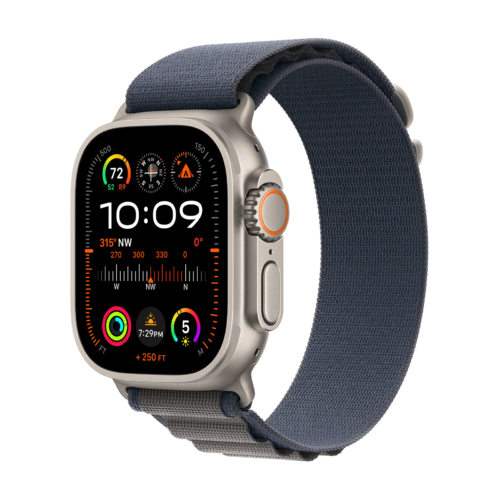 Apple Watch Ultra 2 GPS+Cellular with Blue Alpine Loop – M/L 49mm Display Titanium Case (Smartwatch)