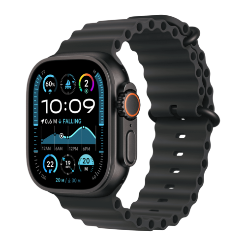 Apple Watch Ultra 2 GPS+Cellular with Ocean Band 49mm Retina LTPO2 OLED Display Black Titanium Case (Smartwatch)