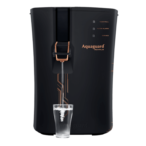 Aquaguard Royale 5.5L RO + UV + MTDS + SS Smart Water Purifier with Active Copper Zinc Booster Tech and 7 Stage Purification Black/Bronze (Water Purifier)