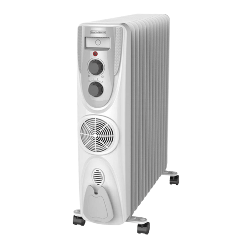 BLACK&DECKER 2800 Watts Oil Filled Room Heater Adjustable Thermostat BXRA1101IN White (Room Heater)