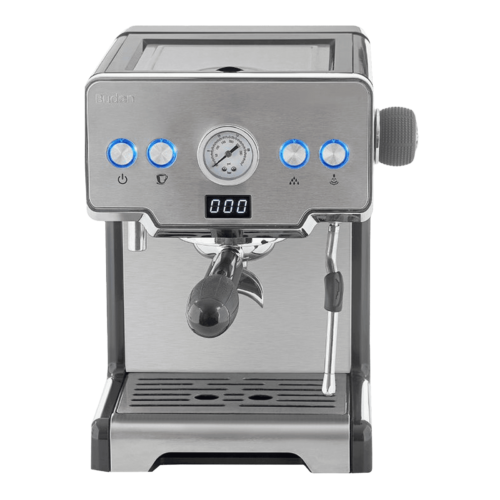 Budan 1450 Watt 10 Cups Semi-Automatic Espresso Cappuccino & Latte Coffee Maker with Timer Display Silver (Coffee Maker)