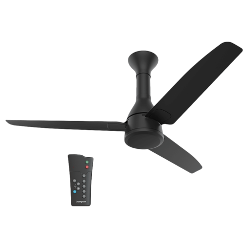 Crompton Energion Roverr 120cm Sweep 3 Blade Ceiling Fan ActivBLDC Technology CFENROV48MTBLKAD5S Matte Black (Ceiling Fan)