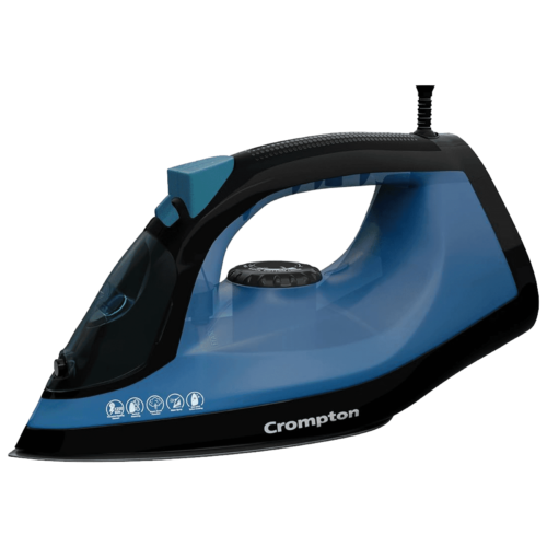 Crompton FabrimaX Plus 1250 Watts 200ml Steam Iron 6 Fabric Settings Black and Blue (Iron)