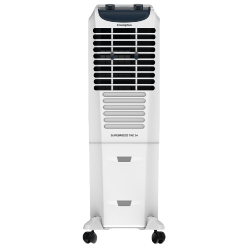 Crompton Surebreeze 34 Litres Tower Air Cooler with Overload Protection 4 Way Air Deflection White & Black (Air Cooler)