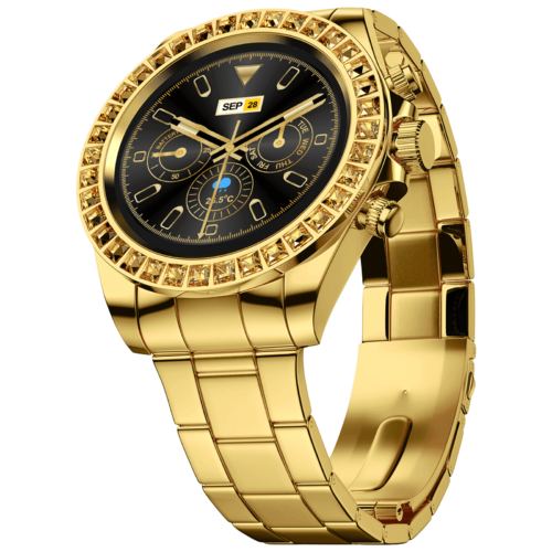 FIRE-BOLTT Blizzard Ultra Smartwatch with Bluetooth Calling 32.5mm HD Display Water Resistant Gold Strap (Smartwatch)