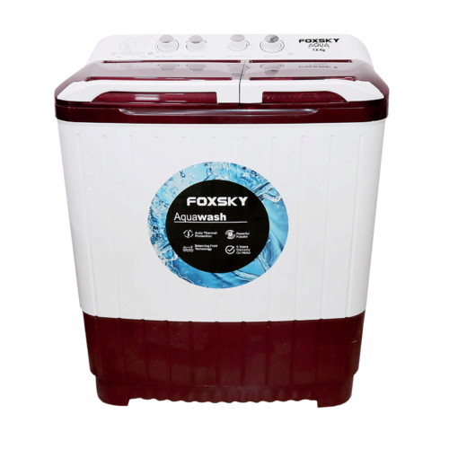 FOXSKY 7.6 Kg 5 Star Semi Automatic Washing Machine with 3D Scrub Technology Aqua Wash Maroon (Washing Machine)