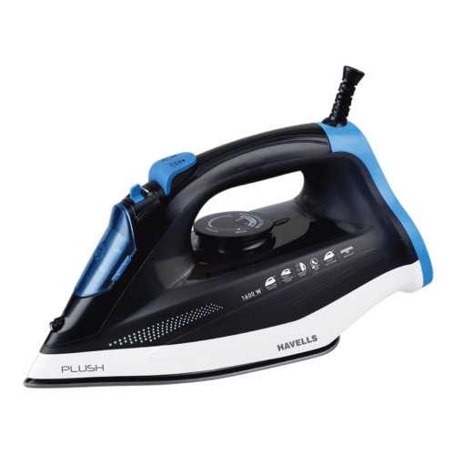 HAVELLS Plush 1600 Watts 320ml Steam Iron Self Cleaning Function GHGSIBCK160 Black (Iron)