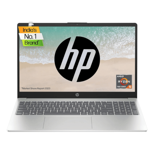 HP 15-fc0028AU AMD Ryzen 5 15.6 inch 8GB 512GB Windows 11 MS Office 2021 AMD Radeon FHD Display Natural Silver 7L032PA (Laptop)