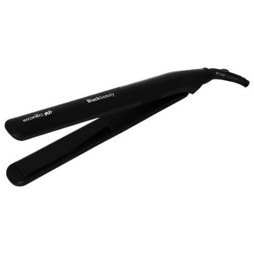 Ikonic Black Beauty Hair Straightener with Instant Heat Up Technology Ceramic Coated Floating Plates Black (Hair Straightener)