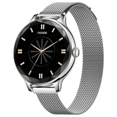 noise NoiseFit Diva Smartwatch with Bluetooth Calling 27.9mm AMOLED Display Silver Link Strap (Smartwatch)