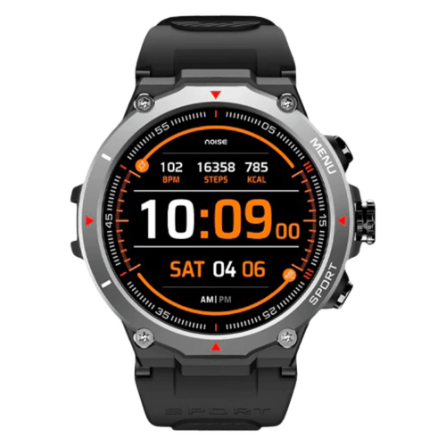 noise NoiseFit Force Smartwatch with Bluetooth Calling 33.52mm IPS Display IP67 Water Resistant Jet Black Strap (Smartwatch)