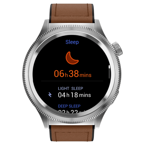 noise NoiseFit Halo 2 Smartwatch with Bluetooth Calling 36.32mm AMOLED Display IP67 Water Resistant Vintage Brown Strap (Smartwatch)