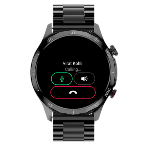 noise NoiseFit Mettalix Smartwatch with Bluetooth Calling 35.5mm HD Display IP68 Water Resistant Elite Black Strap (Smartwatch)