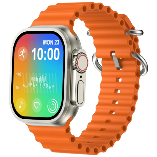 pebble Cosmos Engage Smartwatch with Bluetooth Calling 49.5mm IPS Display IP67 Water Resistant Salamander Orange Strap (Smartwatch)