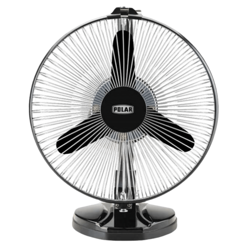 POLAR Stormy Neo 230mm 3 Blade Copper Motor Table Fan Multi Utility Black Chrome (Table Fan)