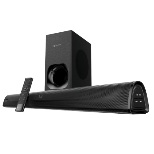 PORTRONICS Pure Sound 105 200W Bluetooth Soundbar with Remote Spacious HD Audio 2.1 Channel Black (Home Theater)