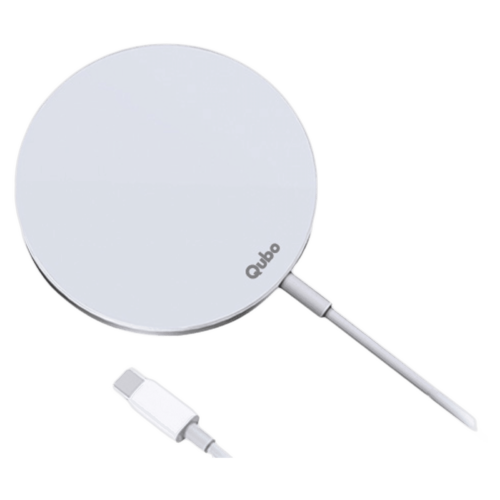 Qubo MagZap Z1 15W Wireless Charger for iPhone 12 & Above 11 X Short Circuit Control White (Wireless Charger)