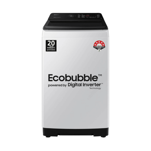 SAMSUNG 7 Kg 5 Star Inverter Fully Automatic Top Load Washing Machine WA70BG4545BGTL Ecobubble Technology Light Grey (Washing Machine)