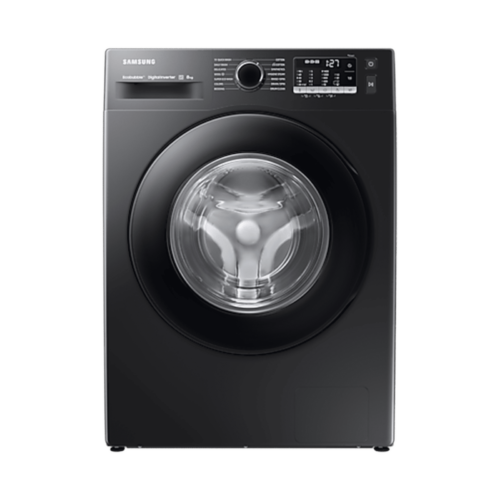 SAMSUNG 8 kg 5 Star Inverter Fully Automatic Front Load Washing Machine WW80TA046AB1TL Hygiene Steam Diamond Drum Black (Washing Machine)