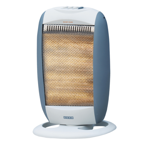 USHA 1200 Watts Halogen Room Heater Over Heat Protection HH4003 Silver (Room Heater)