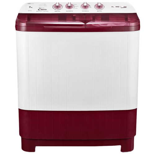 VOLTAS beko 7 kg 5 Star Semi Automatic Washing Machine with IPX4 Control Panel WTT70DBRT Burgundy (Washing Machine)