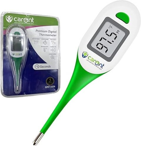 Carent Waterproof Flexible Tip Digital Thermometer for Body Fever Kids Adults & Babies Thermometer-4326  CE & US FDA Certified (Thermometer)