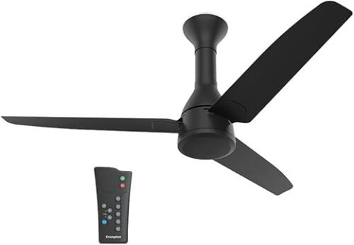 Crompton Energion Roverr Underlight 5 Star 1200mm 3 Blade BLDC Motor Ceiling Fan with Remote Intelligent Memory Function Matte Black (Ceiling Fan)