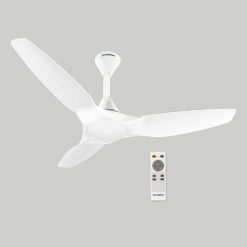 Crompton SilentPro Enso 5 Star 1200mm 3 Blade BLDC Motor Ceiling Fan with Remote Intelligent Memory Function White (Ceiling Fan)