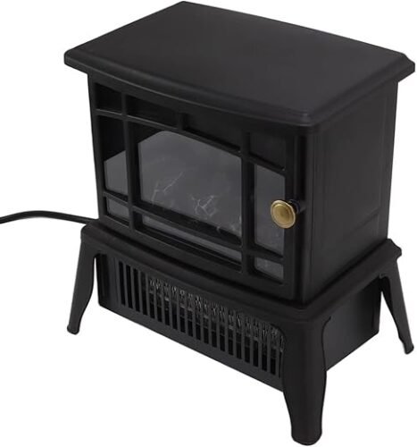 EXCLUZO Electric Fireplace Heater Low Noise 1500w Electric Fireplace for Livingroom Black (Electric Fireplace)