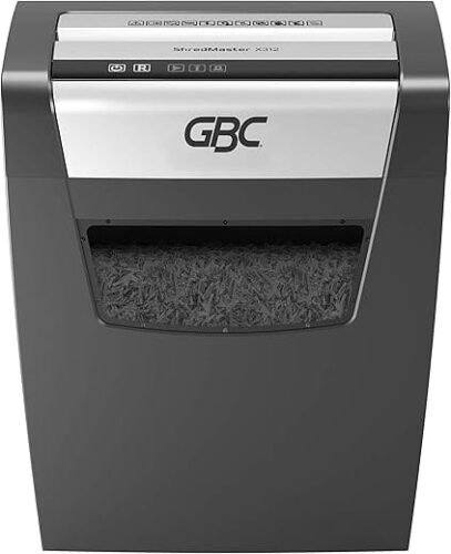 GBC ShredMaster X312 Paper Cross Cut Executive Shredder with 13 Sheet Capacity and 23L Bin for shredding Sensitive documents; 5 x 42 mm Cross Cut Strips; 2 Years Warranty (Shredder)