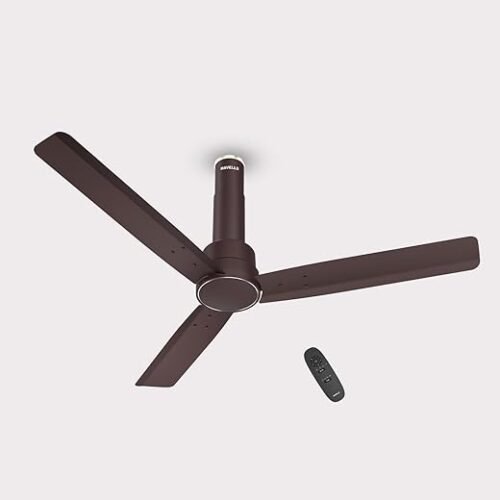 HAVELLS Elio 5 Star 1200mm 3 Blade BLDC Motor Ceiling Fan with Remote Wood Finished Blades Brown (Ceiling Fan)