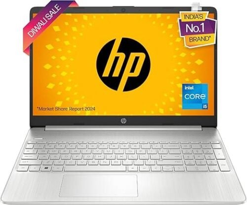 HP 15s-fq5329TU Intel Core i5 12th Gen Laptop 8GB 512GB SSD Windows 11 Home 15.6 inch Full HD Display MS Office 2021 Natural Silver 1.69 KG (Laptop)