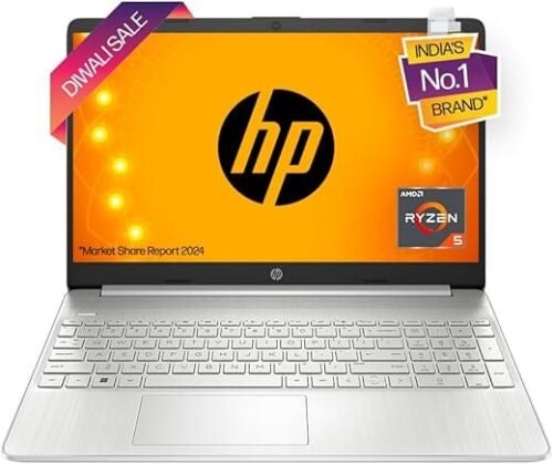 HP 15s-eq2182AU AMD Ryzen 5 Laptop 16GB 512GB SSD Windows 11 Home 15.6 inch Full HD Display MS Office 2021 Natural Silver 1.69 KG (Laptop)