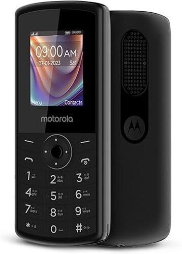 Motorola All-New A10 Dual Sim keypad Phone with Voice Feature  Long-Lasting Battery Backup  Wireless FM with Recording  Bluetooth Connectivity  Auto Call Recording  Black (Keypad Mobile)