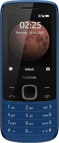 Nokia 225 4G Dual SIM Feature Phone with Long Battery Life Camera Multiplayer Games and Premium Finish Classic Blue Colour (Keypad Mobile)