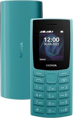 Nokia All-New 105 Dual Sim Keypad Phone with Built-in UPI Payments Long-Lasting Battery Wireless FM Radio  Cyan (Keypad Mobile)