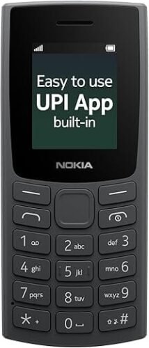 Nokia All-New 105 Single Sim Keypad Phone with Built-in UPI Payments Long-Lasting Battery Wireless FM Radio  Charcoal (Keypad Mobile)