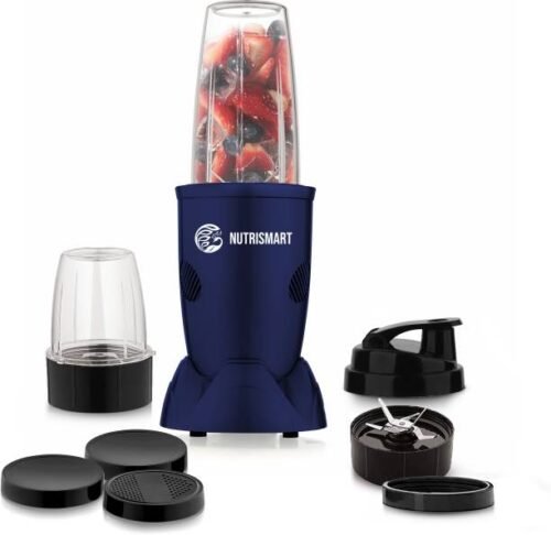 NutriSmart Nutriblend 500 Watt 2 Jars Mixer Grinder 22000 RPM Overload Protection Matt Blue (Juicer)