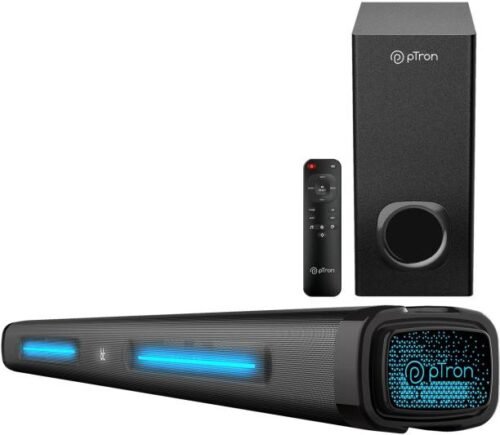 pTron Jazz Pro X1 240W Bluetooth Soundbar with Remote Bass Boost 2.1 Channel Black (Home Theater)