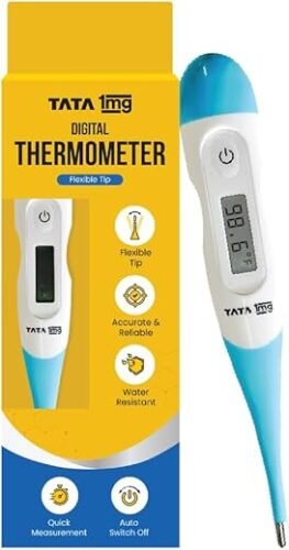 Tata 1mg Flexible Tip Digital Thermometer with One Touch Operation for Children and Adult (Thermometer)