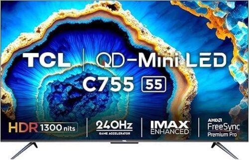 TCL C755 140 cm 55 inch Mini LED 4K Ultra HD Google TV with Dolby Vision and Dolby Atmos 2023 model (Smart TV)