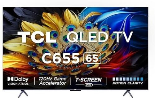 TCL C655 165 cm 65 inch 4K UHD  QLED Smart Google TV with Dolby Vision 2024 model (Smart TV)