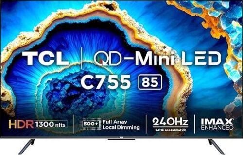 TCL C755 216 cm 85 inch 4K Ultra HD LED Google TV with Dolby Vision and Dolby Atmos 2023 model (Smart TV)