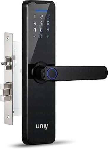 Uniy UY610 Smart Digital Door Lock Metal FingerprintRFIDPIN Access & Manual Key Included Mortise:Theft AlarmLow Power ReminderUSB Key Support 50 Finger CapacitySuitable 30mm-100mm DoorBlack (Biometric Scanner)