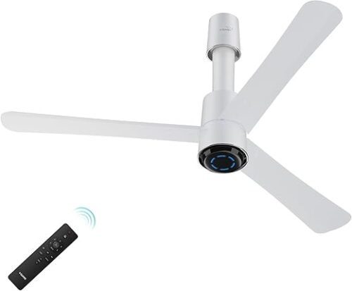 V-GUARD Insight G 5 Star 1200mm 3 Blade Copper Motor Ceiling Fan with Remote 6 Speed Setting Blossom White Matte (Ceiling Fan)