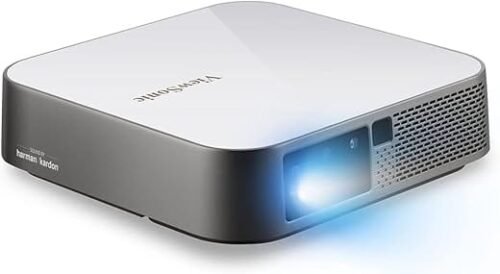 ViewSonic M2e Full HD LED Projector 1000 Lumens HDMI USB WiFi Bluetooth Auto Keystone Silver (Projector)